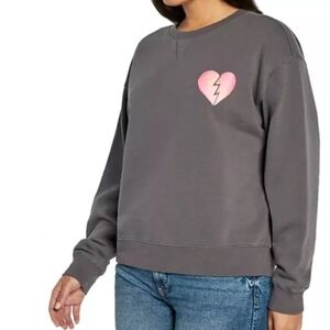 Wildfox Gray Sweatshirt with Pink Heart